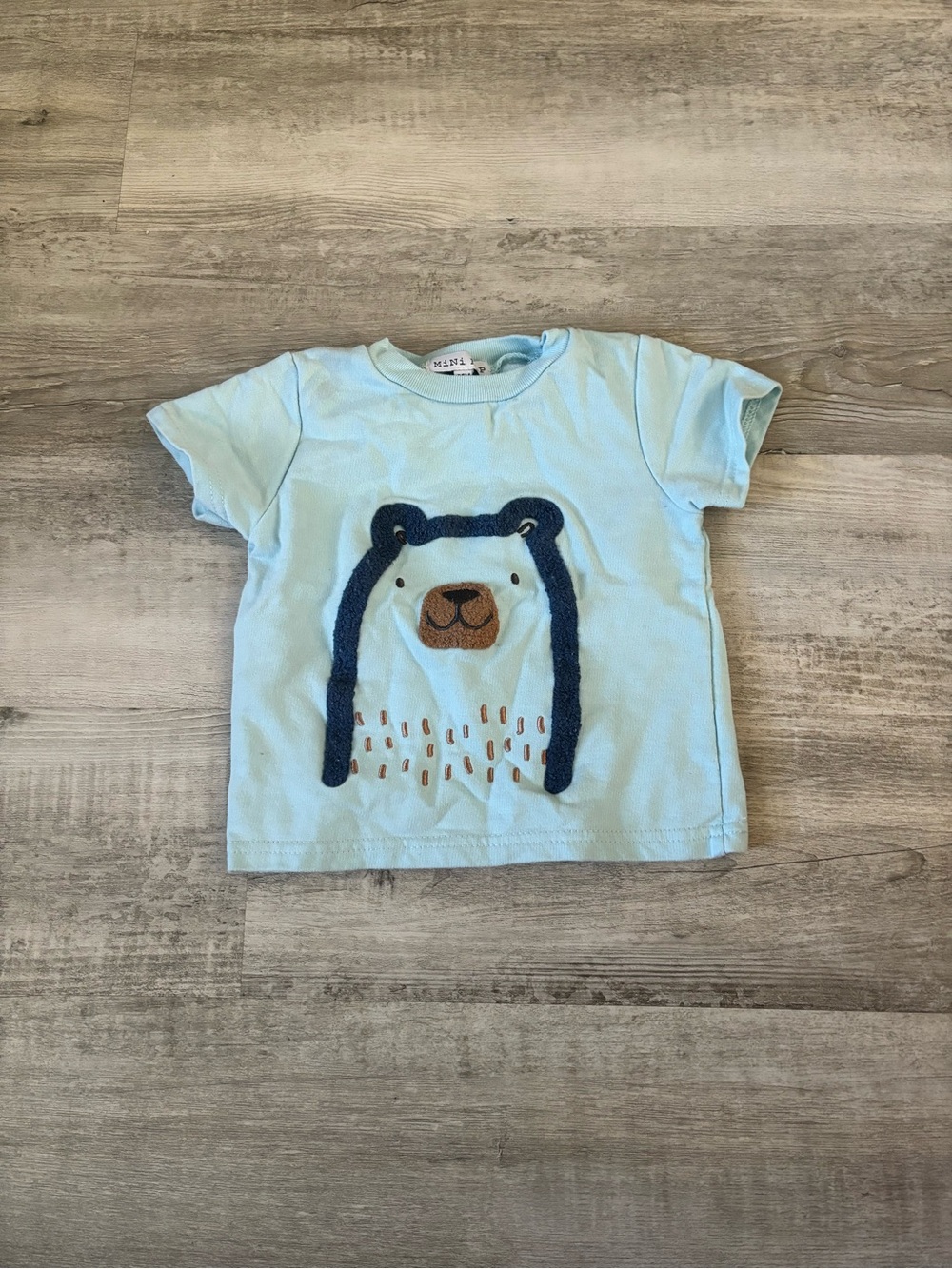 Kids Light Blue Bear Graphic Tee